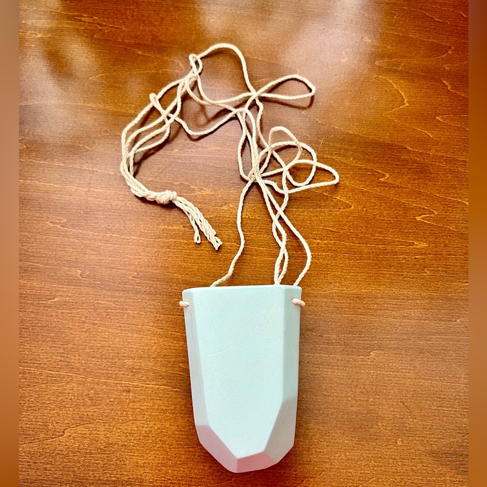 Anthropologie hanging light blue organic shape planter vase